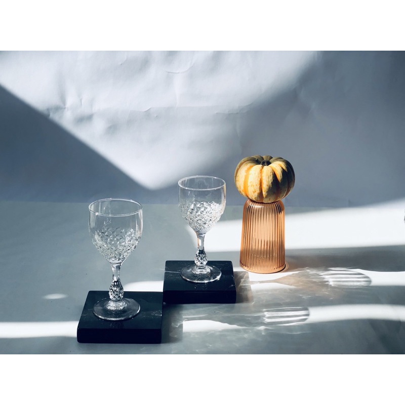 「二手復古」法國🇫🇷製Arcopal水晶玻璃酒杯（一組2個）