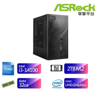 華擎DeskMiniB760迷你電腦SB3EB0020A (i3-14100/32G/2TB) 現貨 廠商直送