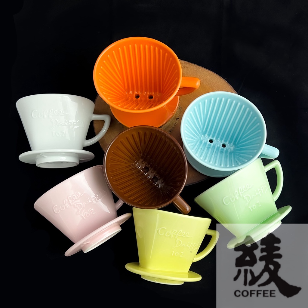 [綾咖啡] CAFEC日製手沖陶瓷咖啡濾杯 (7色可選) (3-5杯)-有田燒/雙孔