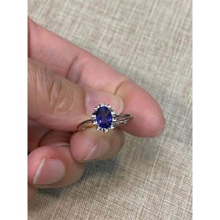 天然頂級 深藍色 堇青石 戒指 S925銀戒指7*5mm活口圍7號特價500元