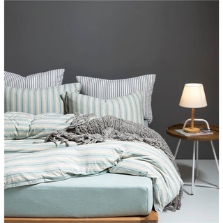Little Bed小床-萊卡運動棉雙人床組 淡藍線條 無印風 寢具 被套 床包 兒童床組 工廠直營店面