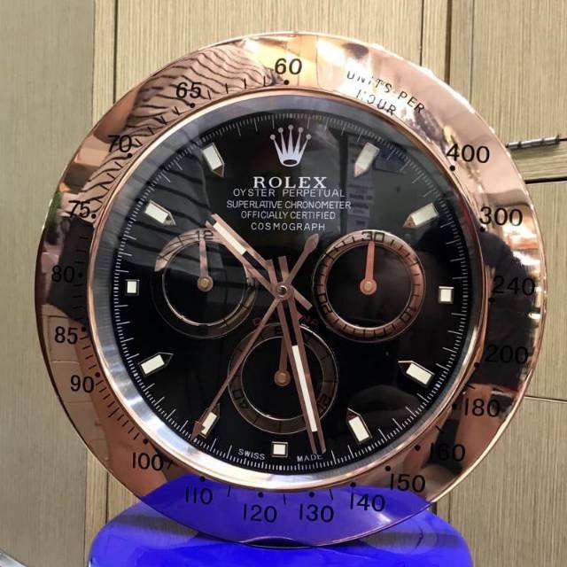 勞力士代托納玫瑰金黑色錶盤掛鐘最佳品質 1:1 最佳