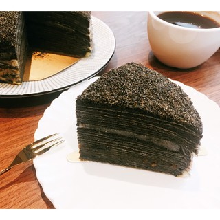 頂級特濃黑芝麻花生麻糬千層蛋糕-7吋 #香濃黑芝麻 #Q彈麻糬