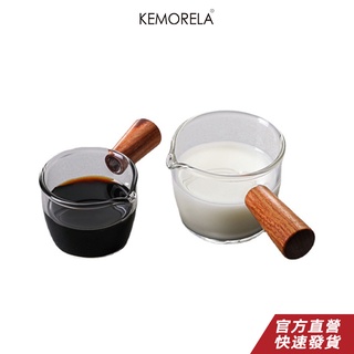 KENMORE 實木手柄調料盤日式玻璃醬醋蘸料小食餐具咖啡迷你牛奶杯廚房小工具