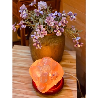 玄呈 鹽燈 純手工雕琢crystal lamp鹽晶燈❤增桃花人緣❤心心相印愛心聚寶盆6吋#8↘2680元