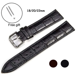 真皮通用錶帶小牛皮錶帶斜布圖案手錶配件 18mm 20mm 22mm