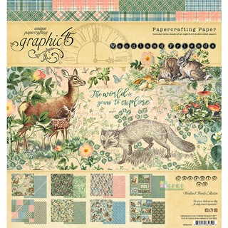 『牧莎記事』Graphic 45 復古風雙面襯紙本 背景紙 森林動物8x8 美國進口-G45-4502134