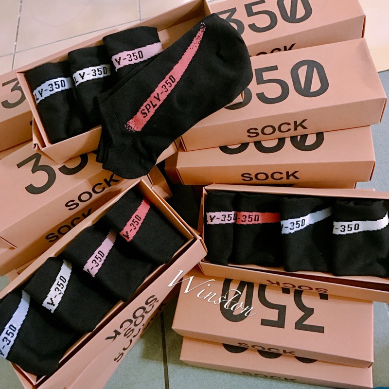 Yeezy 350 短襪 黑白 黑銅 黑綠 黑紅 4雙一組只要250