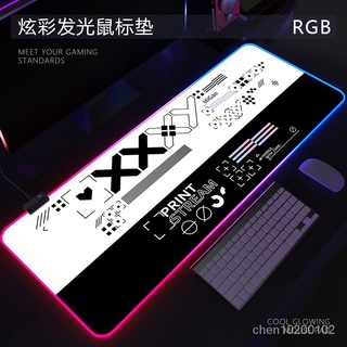 🔥臺灣熱賣🔥 CS GO係列RGB髮光鼠標墊超大號加厚電競鍵盤墊氛圍燈遊戲動漫定製 T8RO