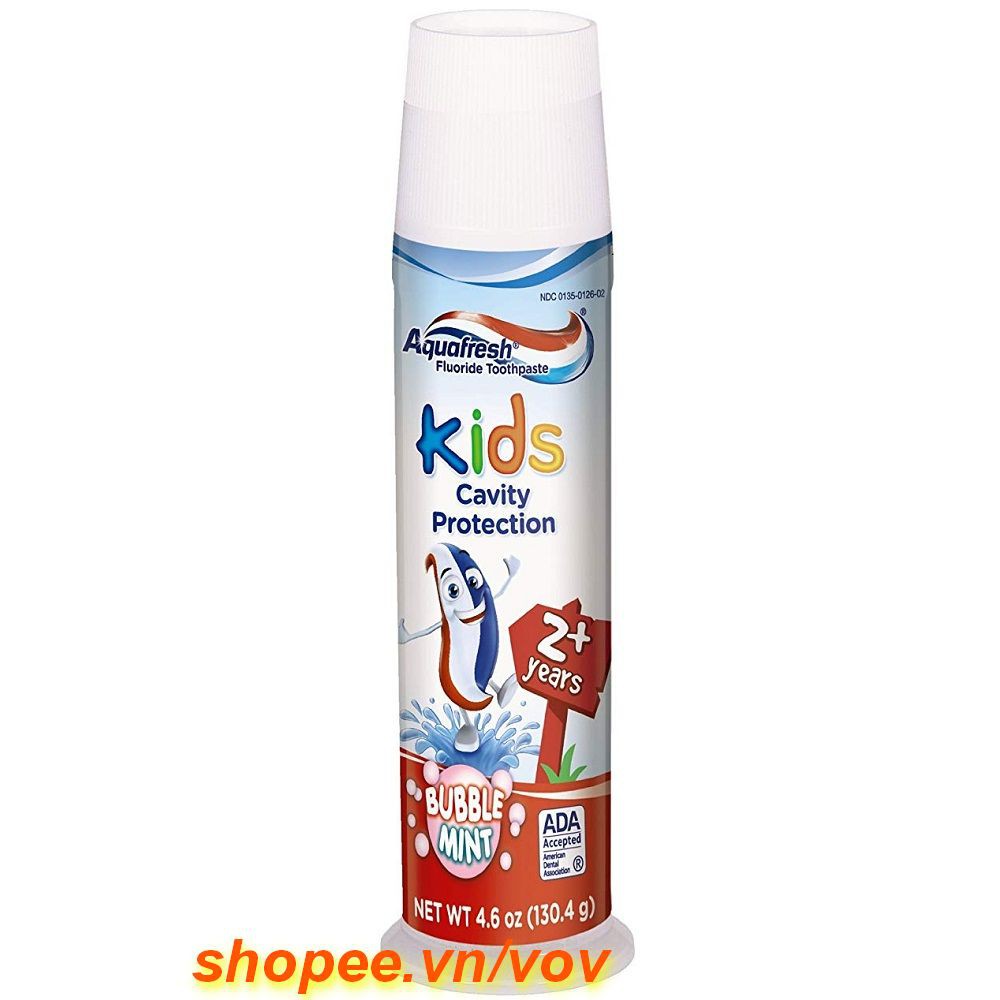Aquafresh 氟化物兒童蛀牙保護泡泡薄荷牙膏 130 克,100% 正品 vov 提供和贈送
