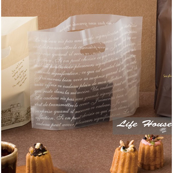 英文字母手提塑膠提袋 5款尺寸 禮盒手提袋 長條紙盒提袋 甜點烘培包裝手提袋  烘培點心手提袋 塑膠提袋 禮品袋