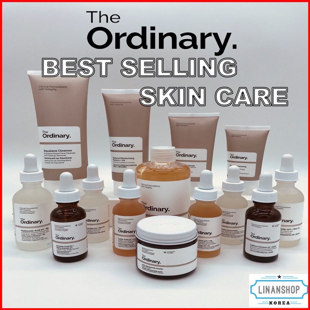 The ORDINARY 最暢銷的普通護膚品 / 煙酰胺、Buffet、角鯊烷清潔劑、透明質酸、抗壞血酸、乳酸、維他命