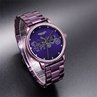 美國代購 全新 COACH 美國頂尖精品經典馬車時尚流行腕錶 紫 14502923