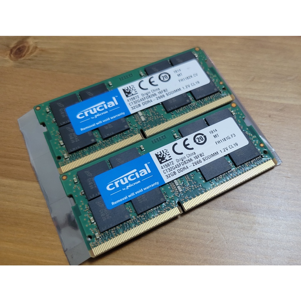 筆電記憶體 DDR4-2666 32GB 美光