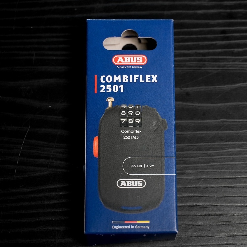 【樂活式單車館】德國ABUS combiflex™ 2501/65 三碼 安全帽鎖 65cm 密碼鎖 衣物鎖 行李鎖