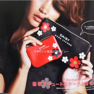 日本雜誌附錄 Marc Jacobs 黑紅小雛菊 化妝包 零錢包