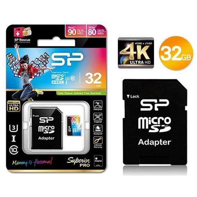 可刷卡公司貨終身保固  SP 廣穎 microSDXC U3 32g 32GB UHS-1 C10 記憶卡
