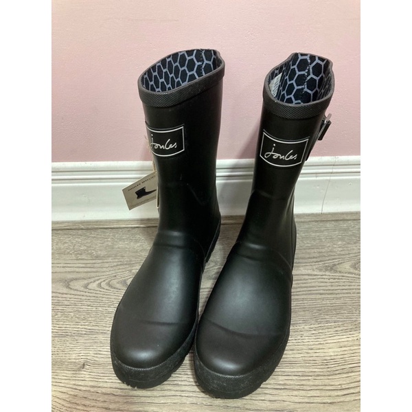 Miolla 英國品牌Joules 黑色中筒雨靴/雨鞋