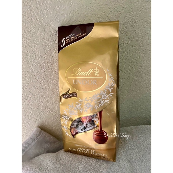 【現貨】Lindt Lindor 瑞士蓮 經典綜合巧克力 五種口味 牛奶 黑巧克力 白巧克力 焦糖巧克力 600g