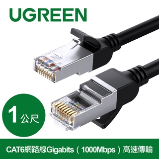 綠聯 CAT6網路線Gigabits（1000Mbps）高速傳輸 圓線 純銅金屬版 (1公尺)