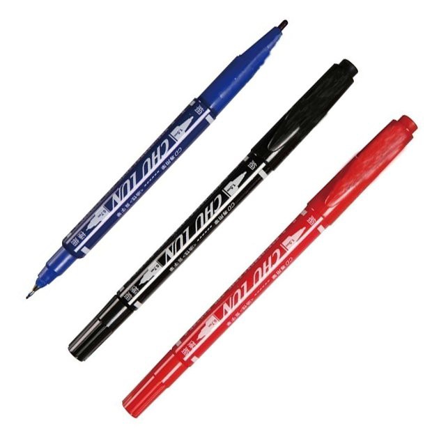 【玩具倉庫】【巨倫】油性 極細字 雙頭 簽字筆 (0.5/1.0mm，A-1190，紅 黑 藍) 光碟筆 速乾筆 專用筆