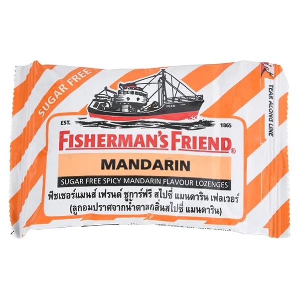 Fisherman's Friend 漁夫之寶 雪飛涼 老船長無糖薄荷錠/25g - 橘子