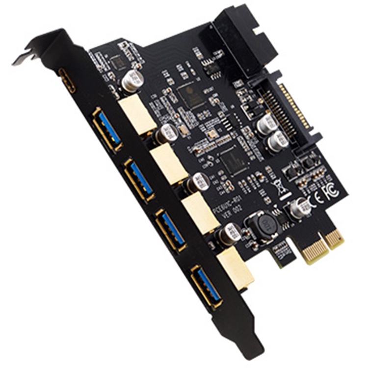 【中將3C】伽利略 PCI-E USB3.0 4+1C+2(前置) 7埠卡 .#PTU314C