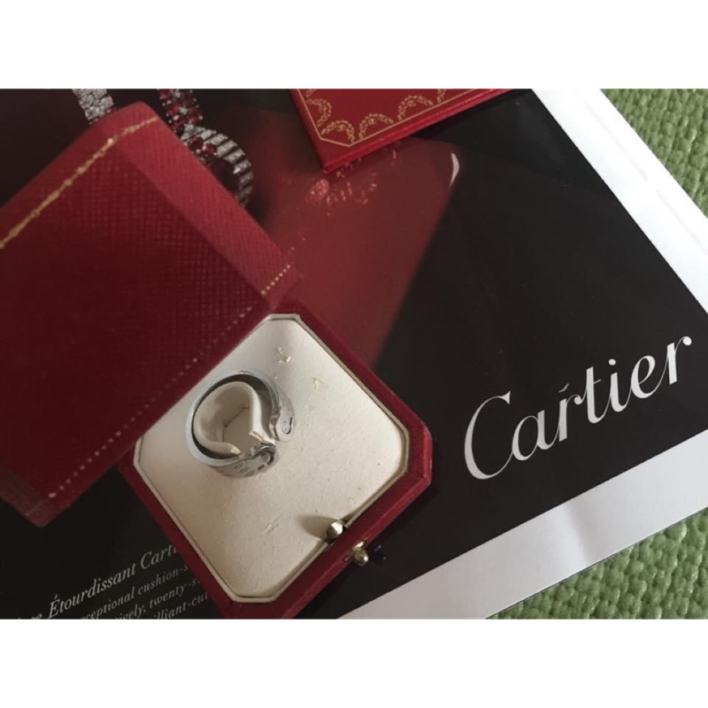 ❤️❤️二手真品 Cartier 卡地亞 經典 Logo Double C 雙C 戒指 18K白金 60號