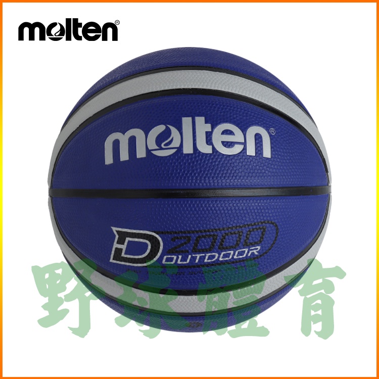 MOLTEN 12貼片 專利註冊 室外籃球 國小 5號球 藍/灰 B5D2005-BH