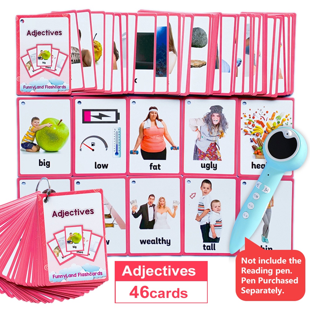 Adjectives英語形容詞分類閃卡片支援點讀學英文英語單詞卡片卡隨時隨地學英語一套46張 蝦皮購物