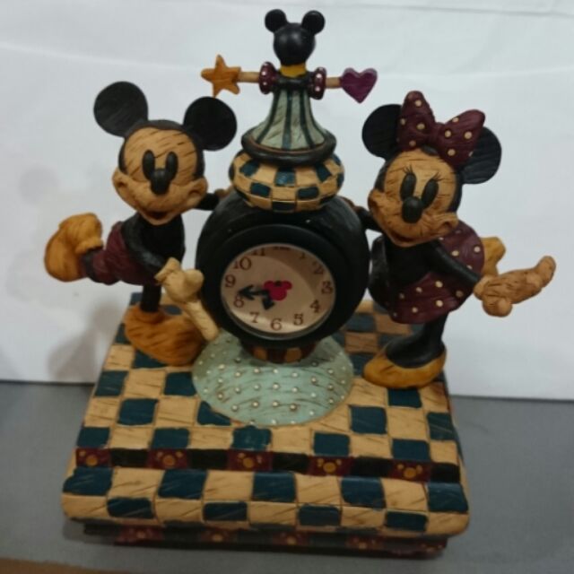 迪士尼米奇米妮造型座鐘時鐘擺飾