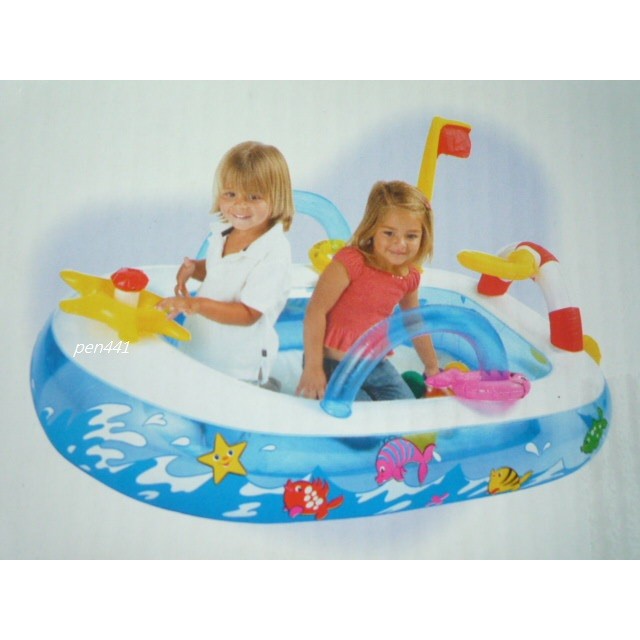 玩樂生活 美國INTEX  48660海盜船充氣遊戲池 兒童 幼兒 嬰兒遊戲池  附修補片