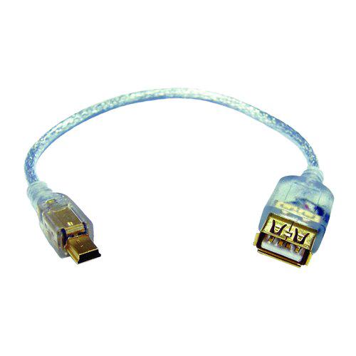 I-WIZ 彰唯 USB A母 to MINI5PIN 傳輸線 鍍金透明線 25CM 綠風潮