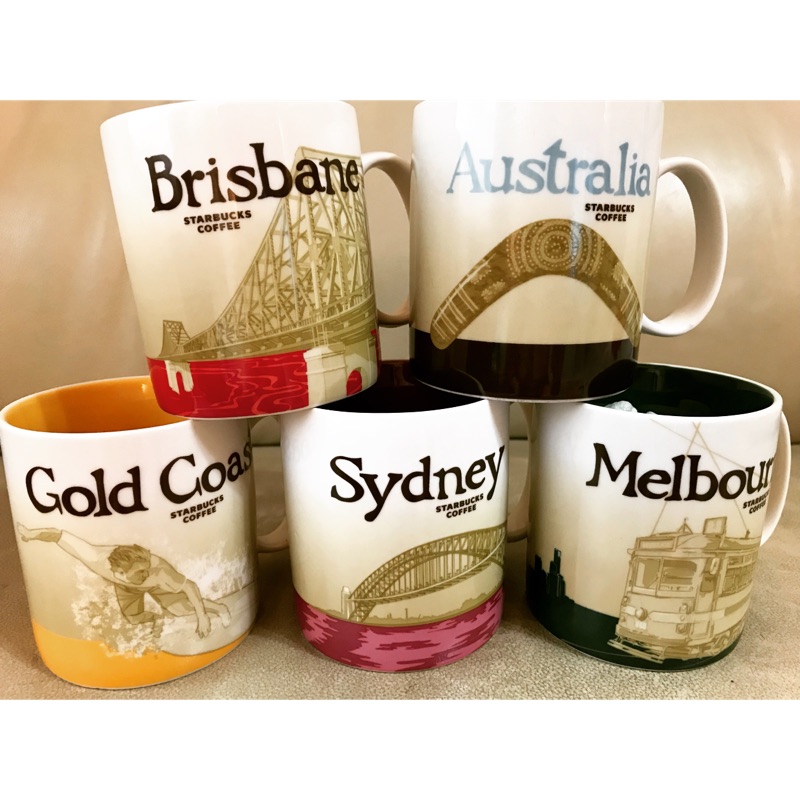 Starbucks 絕版星巴克城市馬克杯澳洲、雪梨、墨爾本、黃金海岸、布里斯本