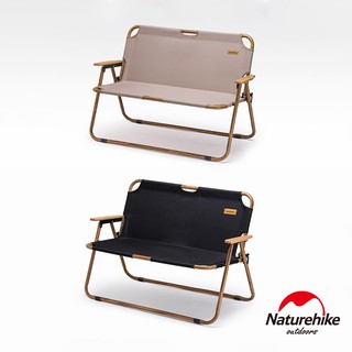 Naturehike 舒野戶外便攜式質感木紋雙人折疊椅 釣魚椅 休閒椅 現貨 廠商直送