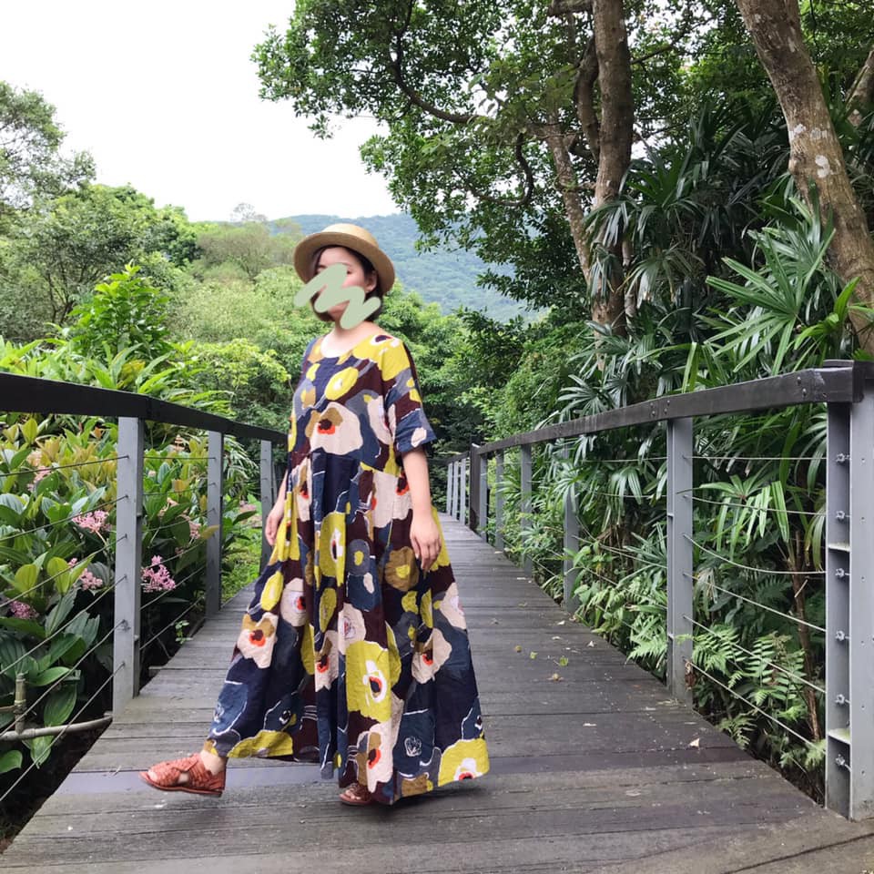 京都和風大花柄寬鬆洋裝 蝦皮購物