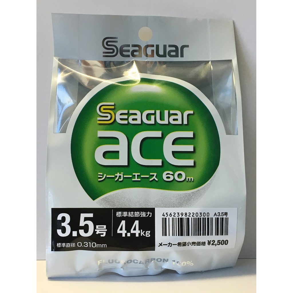 [Seaguar 碳纖線]日本製 Seaguar ace #3.5號 60m-- 子線 碳素線 卡夢線  [魚彩釣具]