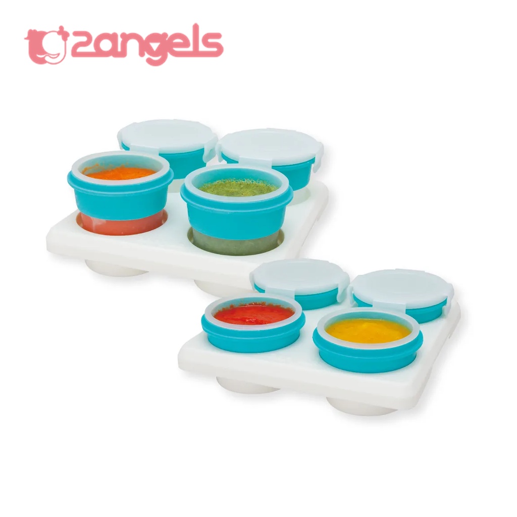 2ANGELS 矽膠副食品儲存杯  矽膠湯匙組合