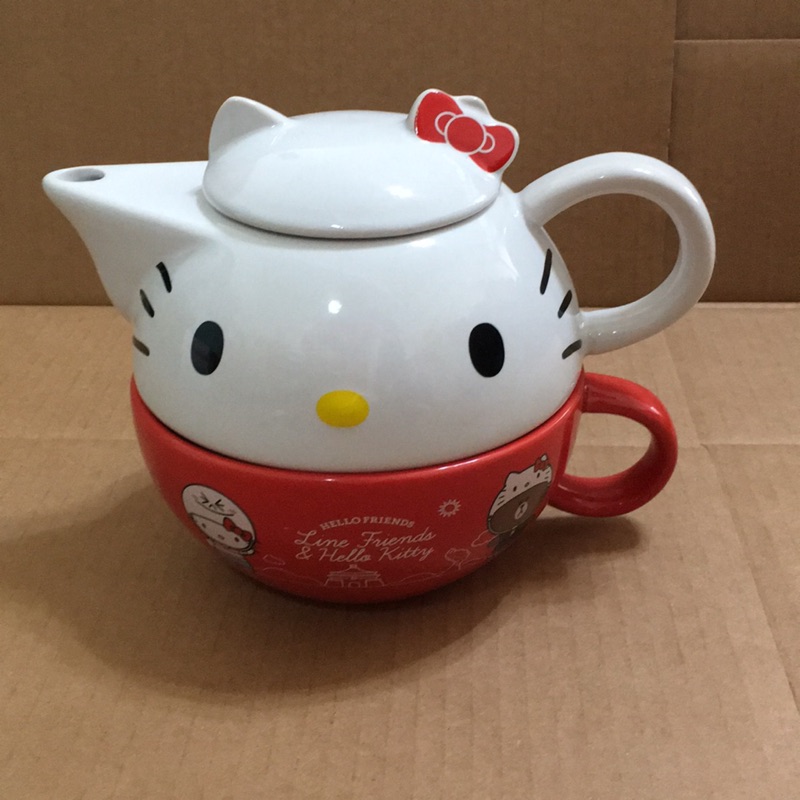 Hello Kitty聯名造型頭型下午茶杯壺組僅此一個現貨（不議價）