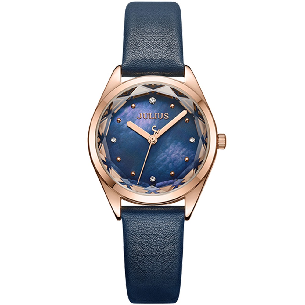 JULIUS聚利時 星之守護貝殼面皮帶手錶(29mm)四色