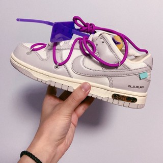 ☆小B之都☆OFF-White Nike DunkLow"The 50"灰白 NO.28 紫色紫扣 DM1602-111