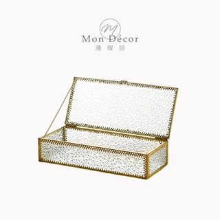 法式金邊附蓋玻璃珠寶收納盒