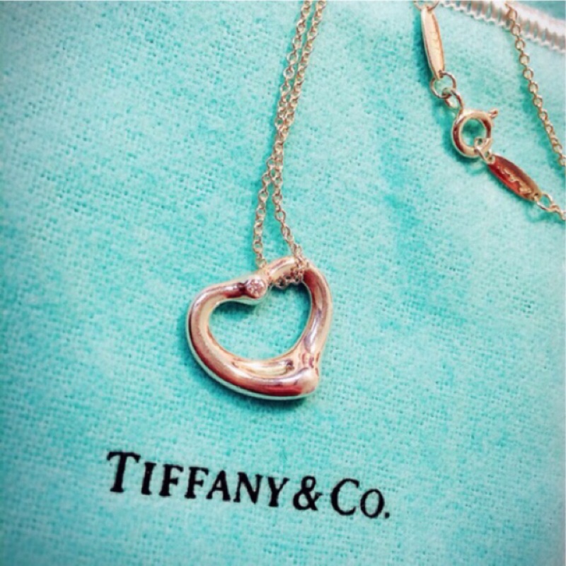 Tiffany open heart 雙鑽石925純銀小愛心 心型項鍊 真的很便宜！