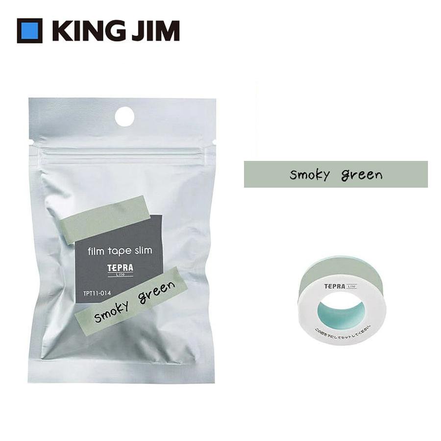 KING JIM TEPRA LITE熱感式標籤薄膜自黏膠帶/ 11mm/ 煙燻綠/ TPT11-014 eslite誠品