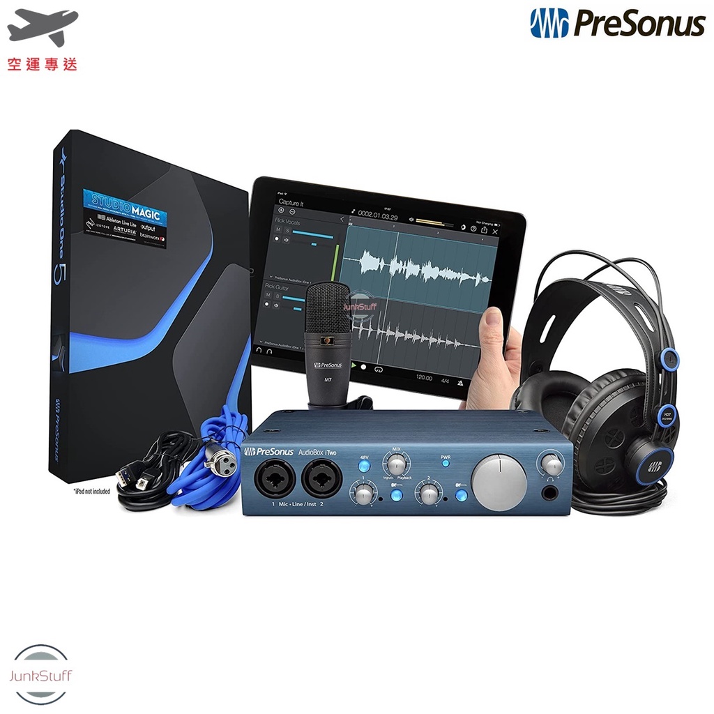 PreSonus 美國 AudioBox iTwo Studio 錄音介面 大振膜電容麥克風 監聽耳機 套件組合 直播