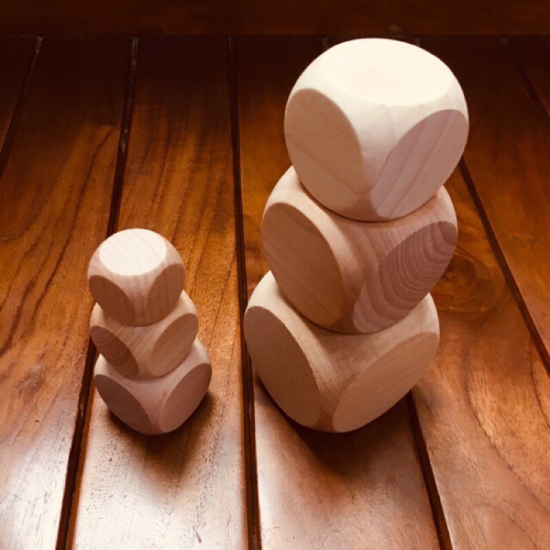 1cm/1.6cm/2cm/2.5cm/3cm/3.5cm空白木製骰子(可客製雷射雕刻)