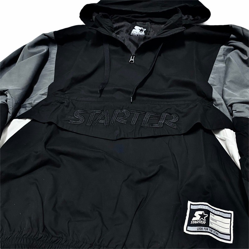 日本 STARTER BLACK LABEL 半拉鍊 套頭風衣外套 復古裁片式 寬鬆版型 運動外套 街頭 滑板 古著