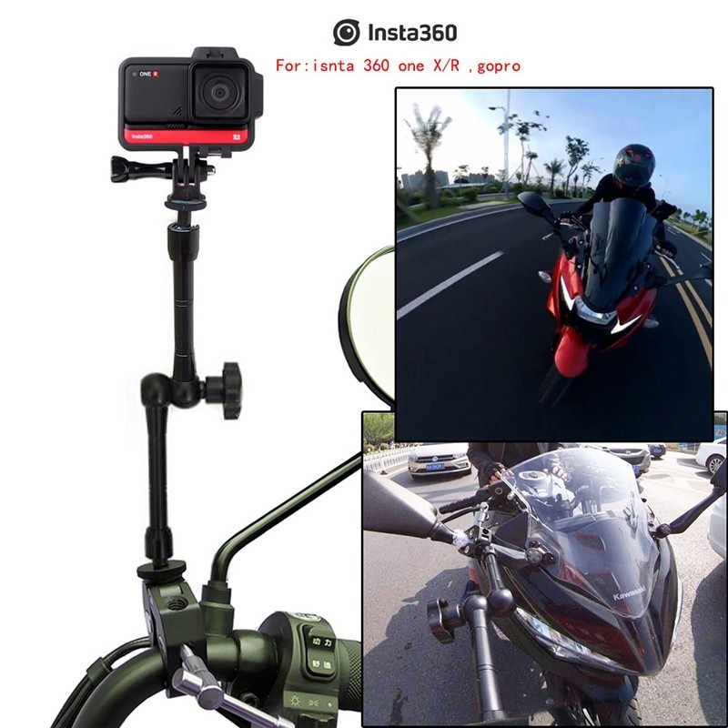 1/4 金屬支架摩托車自行車相機支架車把鏡安裝支架適用於 GoPro Hero 9 Insta 360 ONE X R