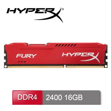 Kingston 單支 HyperX FURY DDR4-2400 16GB 桌上型專用 超頻記憶體