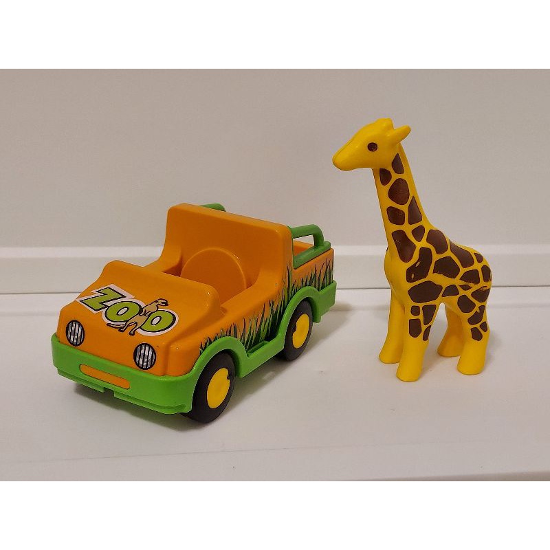Playmobil摩比123 叢林車 動物園車 吉普車 贈長頸鹿